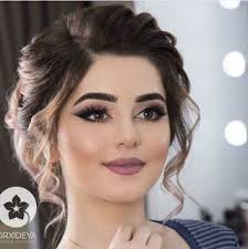 Party makeup featuring bold eye shadow and lipstick, with the subject dressed in festive attire, exuding a joyful mood